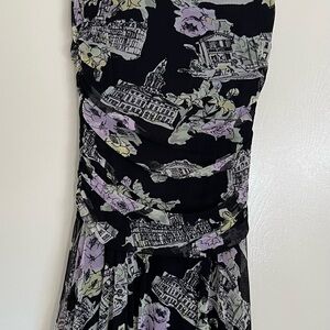 Nine West Black and Purple Strapless Dress